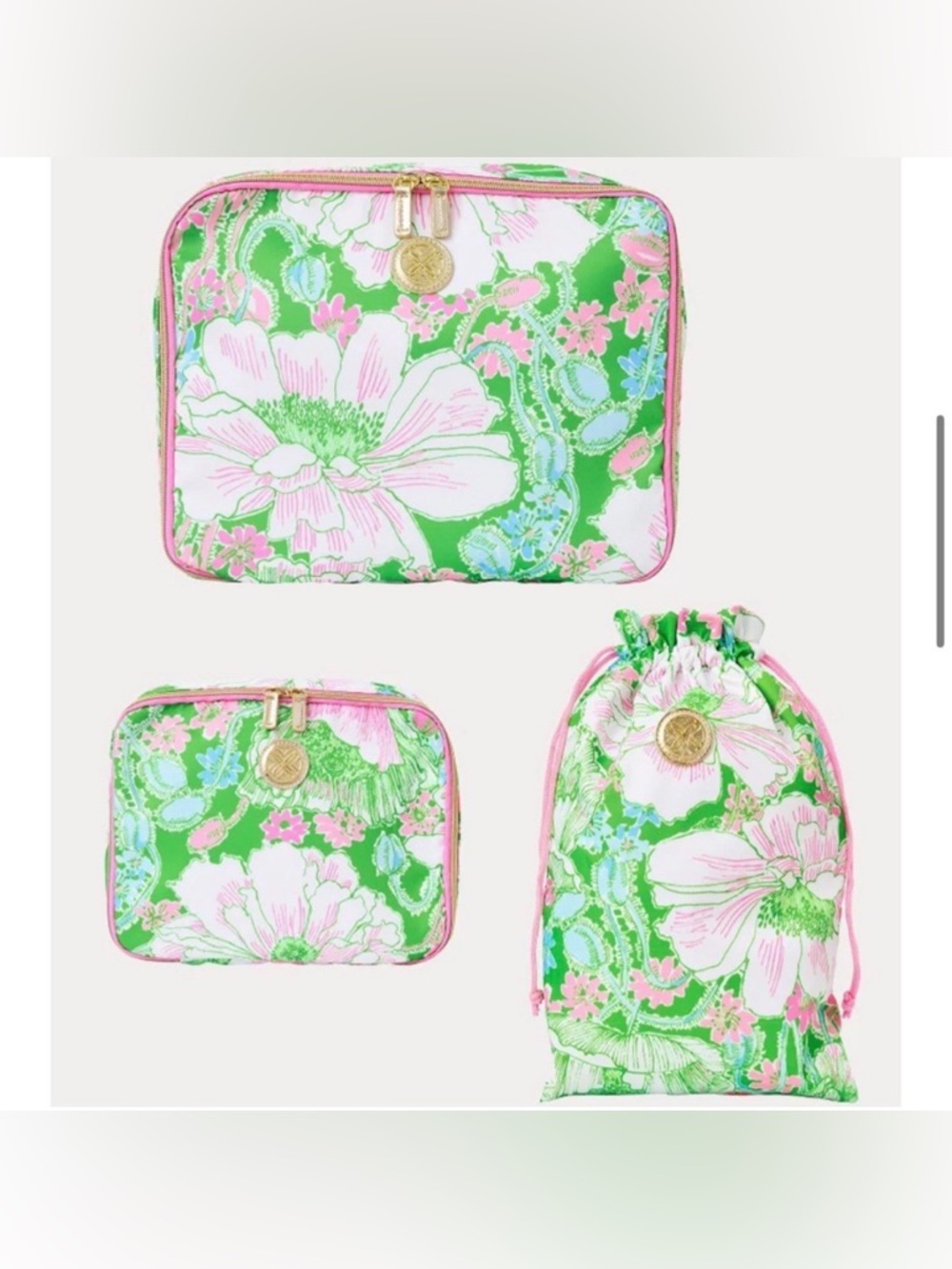 NWT Lilly Pulitzer Rolling Suitcase, Garment Bag, Packing Cubes - Luggage Set - Picture 4 of 10